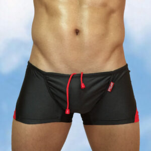 FEEL Swim Mini Trunk - Black/Red - Image 2