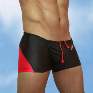 FEEL Swim Mini Trunk - Black/Red - Image 1