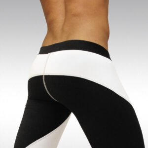 GYM Compression Shorts - Black/White Mesh - Image 2